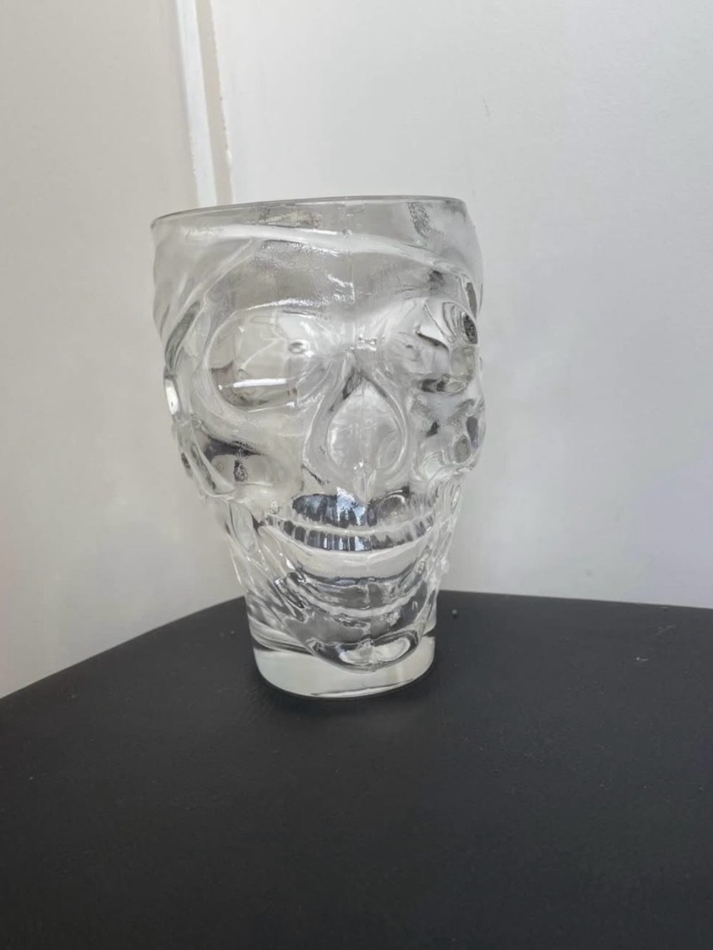 Clear Glass Skull Vase - Home Art Decor